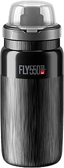 Fly MTB Water Bottle Black – Ultra Lightweight Mountain Bike Cycling Bottle with Dust Cap – 550ml – For Trail Riding, XC & Enduro