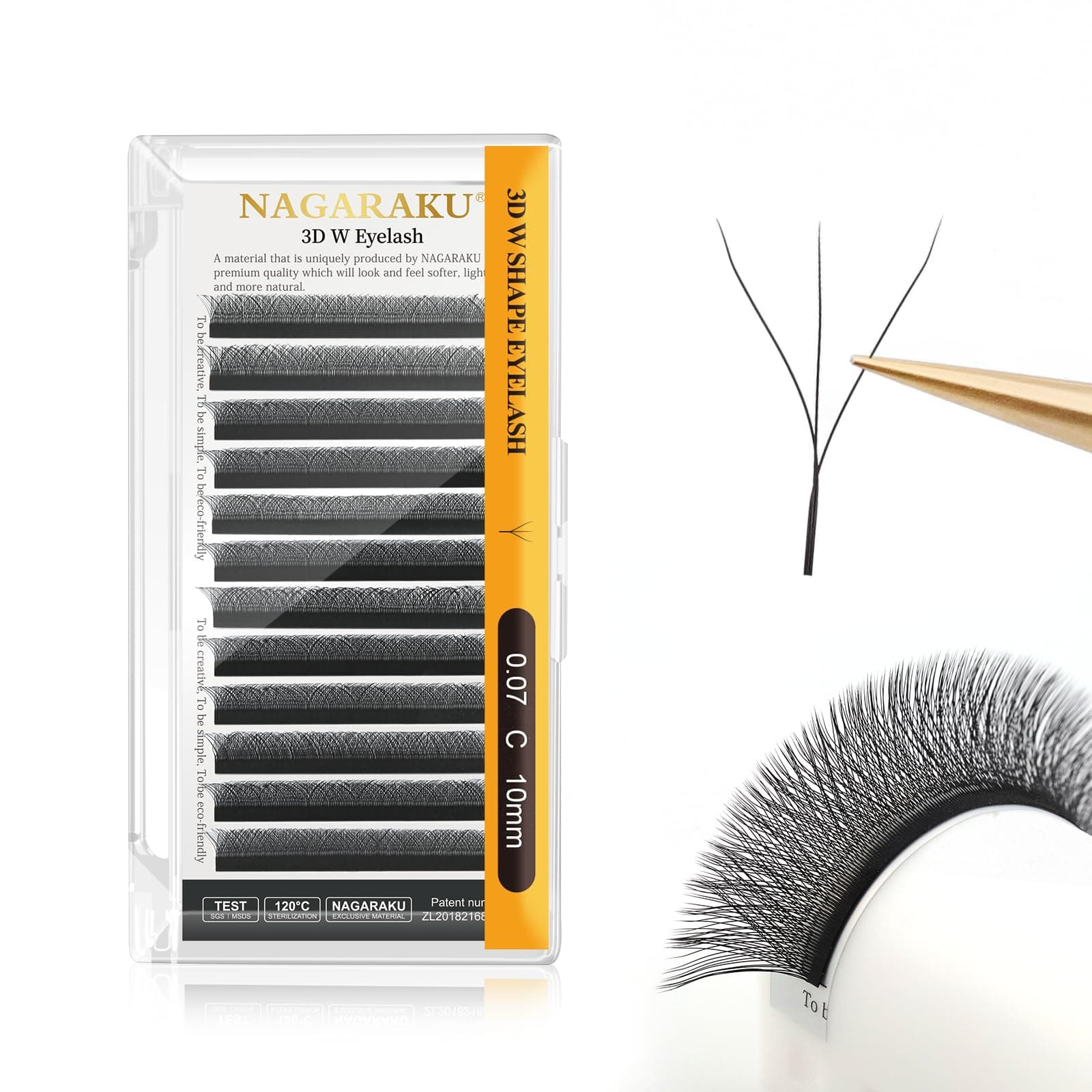 Eyelash Extensions Cluster 3D Volume Lashes Hand Woven Long Stem 0.07mm C Curl 10mm Matte Black Premade Fans Triple Tips False Eye Lash Extension