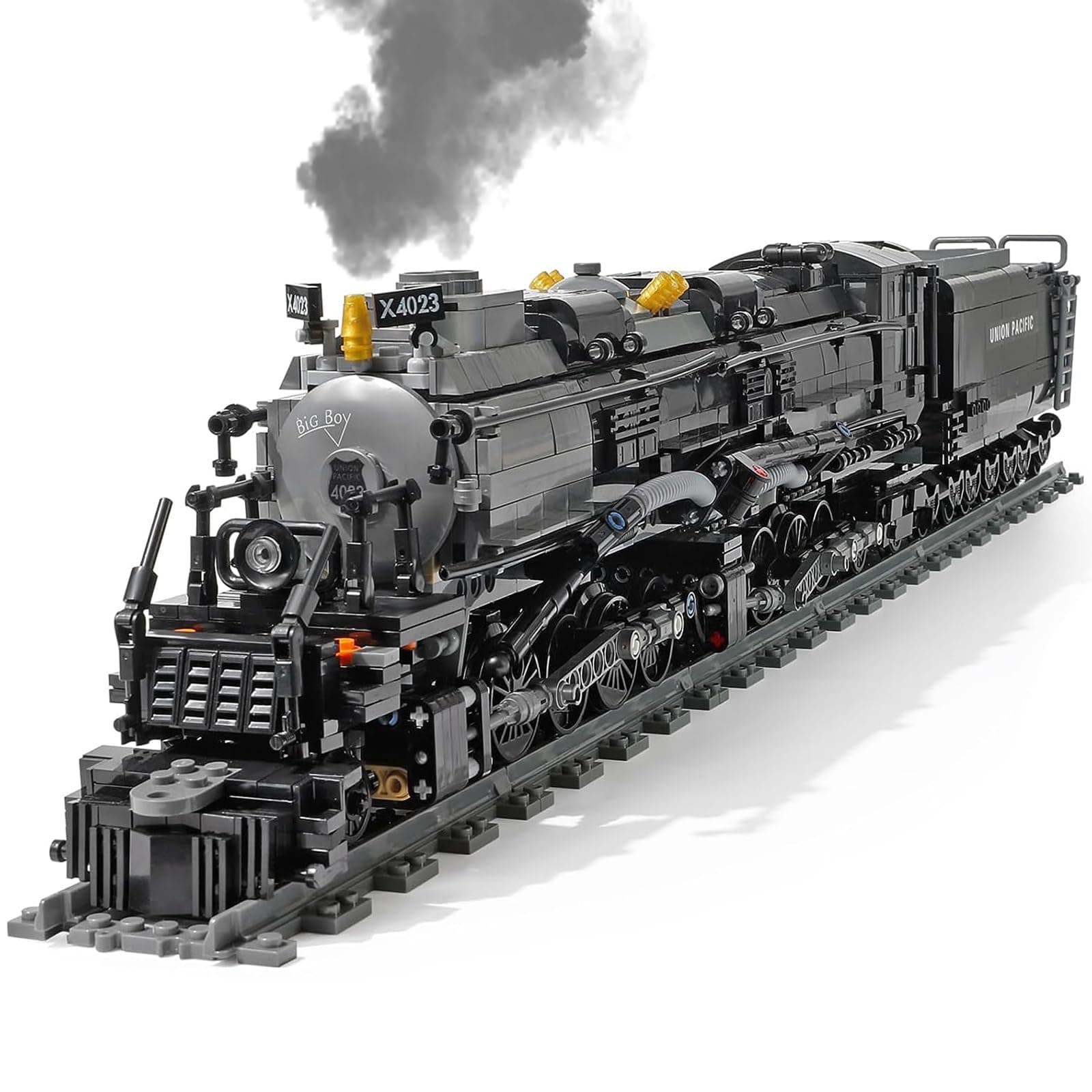 Retro Steam Train Building Blocks Kit, 1608 pcs Technic Train Tracks, City Freight Train Building Model Set, Creative Gifts for Age 6+ Boys Girls Kids Adults