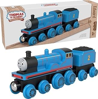 THOMAS & FRIENDSWooden Railway Toy Train Edward Push-Along Wood Engine & Coal Car for Toddlers & Preschool Kids Ages 2+ Years (Amazon Exclusive)