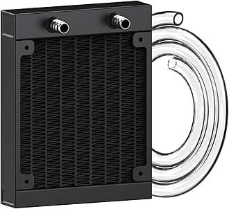 Clyxgs Water Cooling Radiator, 8 Pipe Aluminum Heat Exchanger Radiator with Tube for PC CPU Computer Water Cool System DC12V 80mm