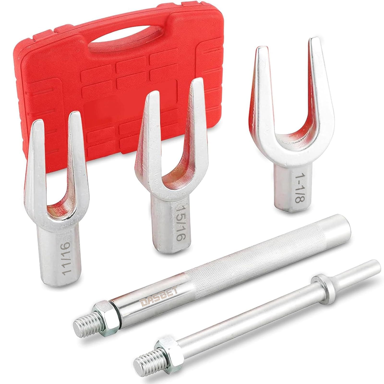 DASBET 5-Piece Ball Joint Separator Tool, Pickle Fork Tool Set, Heavy Duty Tie Rod Removal Tool for Cars and Light Trucks, Ball Joint Remover for Pitman Arm Removal