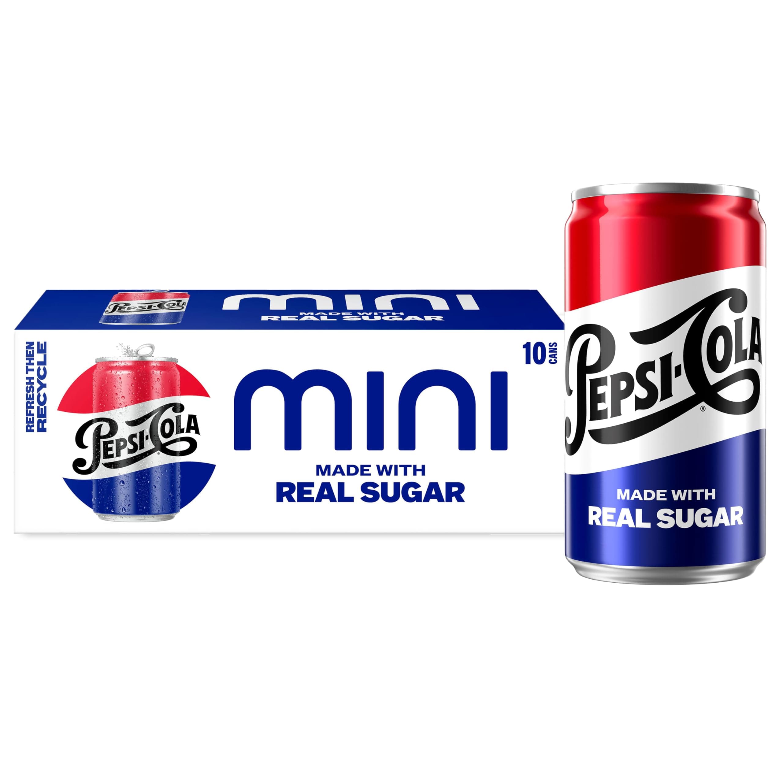 Real Sugar Soda Mini Cans, 7.5oz Mini Cans, (10 Pack) (Packaging May Vary) ​