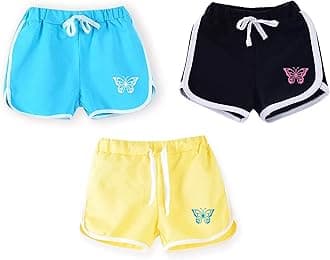 KYDA KIDS® 3 Pack Girls Plain Shorts 100% Cotton Regular Fit Multicolor