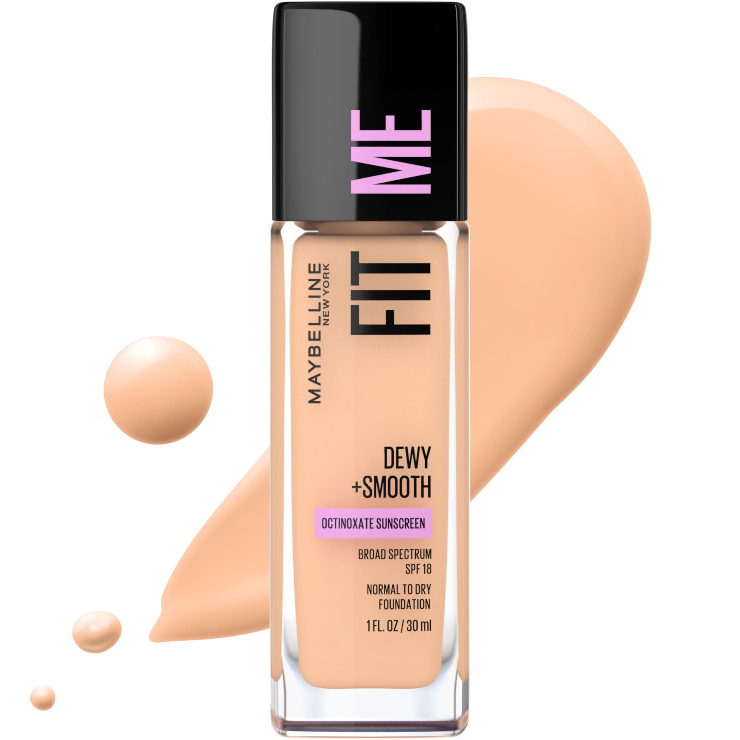 Maybelline Fit Me! Natural Full Coverage Foundation Cream For Combination Skin, Spf-18, Nude Beige 125, 30Ml, Pack Of 1