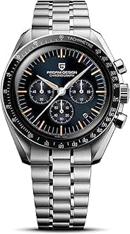 Pagani Design 1701 Men's Watch, Chronograph, VK63 Japanese Quartz Movement, Stainless Steel Bracelet, Water Resistant to 330 Feet (100 Meters), Sapphire Glass Wristwatch.
