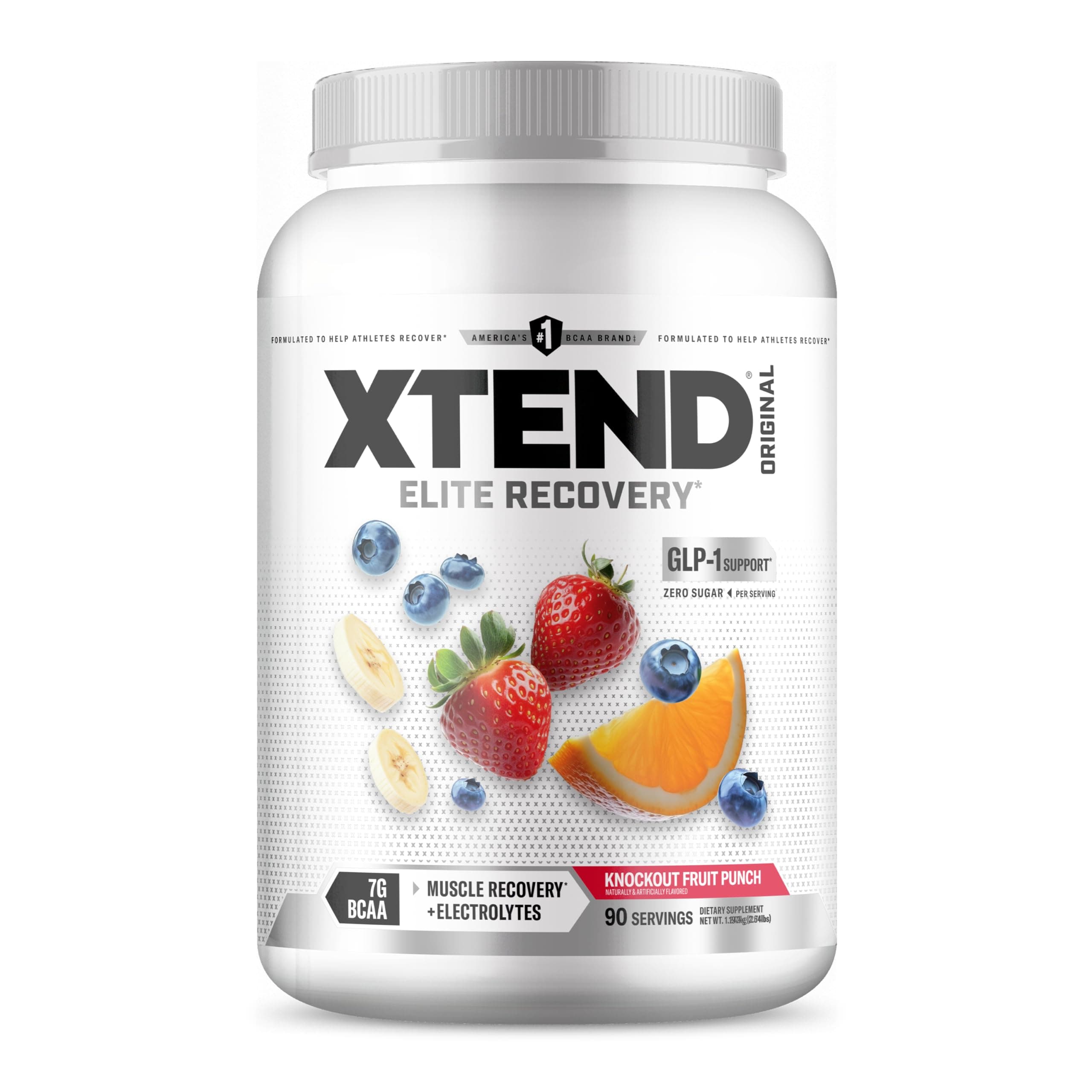XTEND Original BCAA Powder Knockout Fruit Punch | Sugar Free Post Workout Muscle Recovery Drink with Amino Acids | 7g BCAAs for Men & Women | 90 Servings
