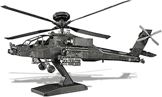 Piececool 3D Metal Model Kits, Military Helicopter Airplane Models Building Kits for Adults and Teens Men Hobbies DIY Brain Teaser Puzzles, Great Birthday Gifts, 145 Pcs