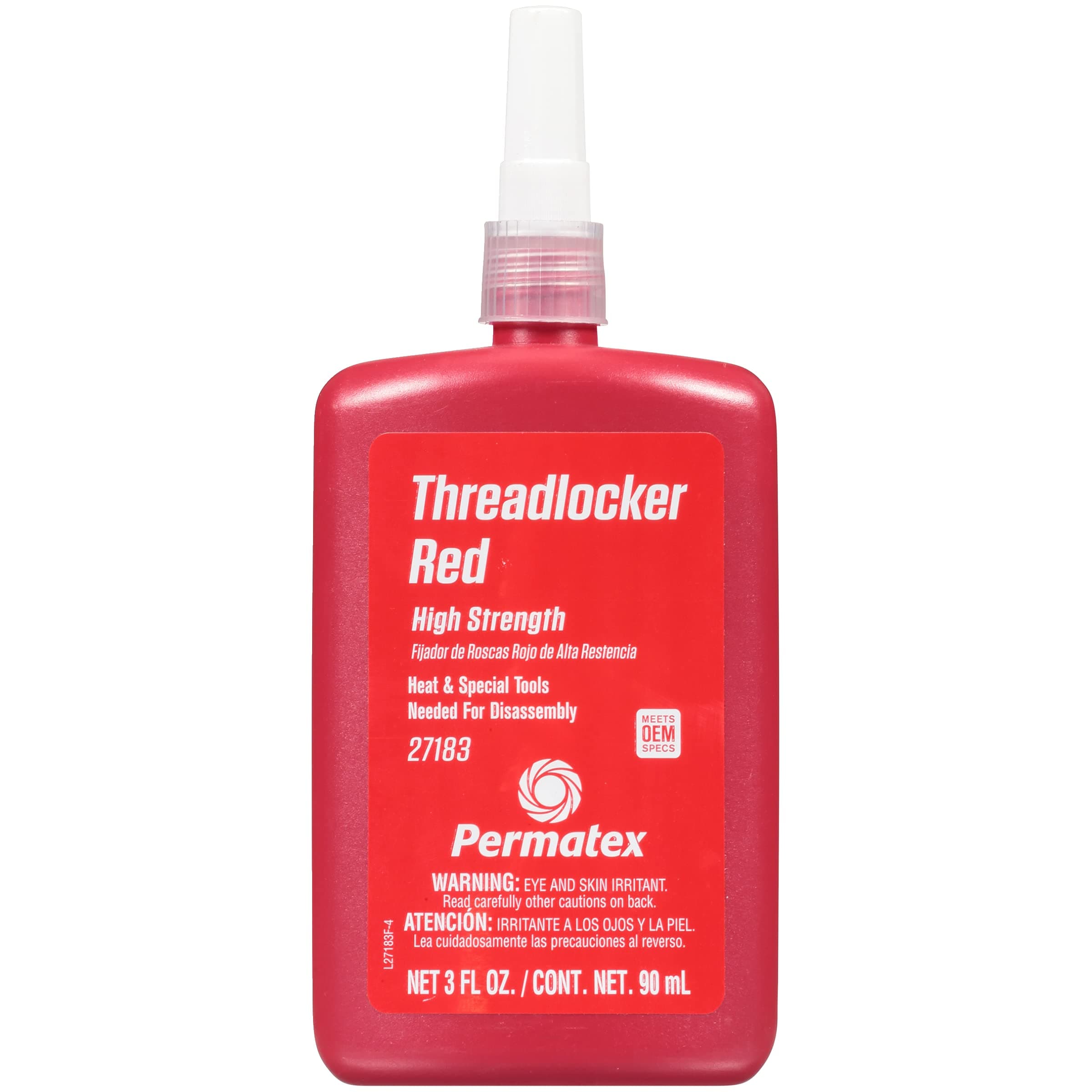Permatex 27183 High Strength Threadlocker Red, 90 ml