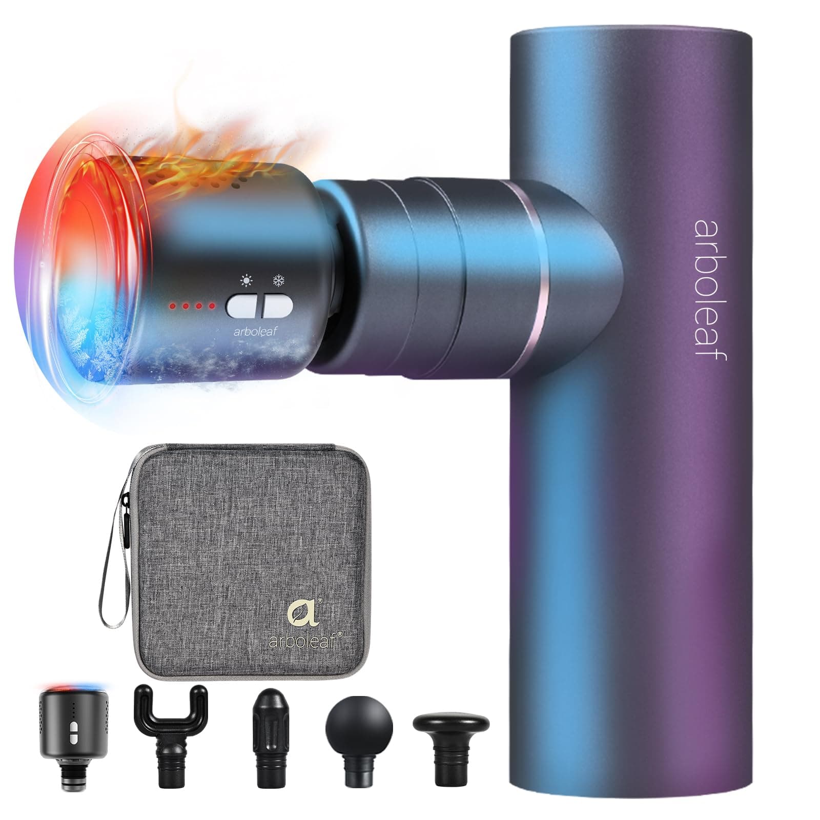 - Mini Massage Gun with Heat and Cold, Percussion Deep Tissues Muscle Massager, Full-Metal Travel Massage Gun, Portable Handheld Massager for Office Gifts for Him, Home, Athletes