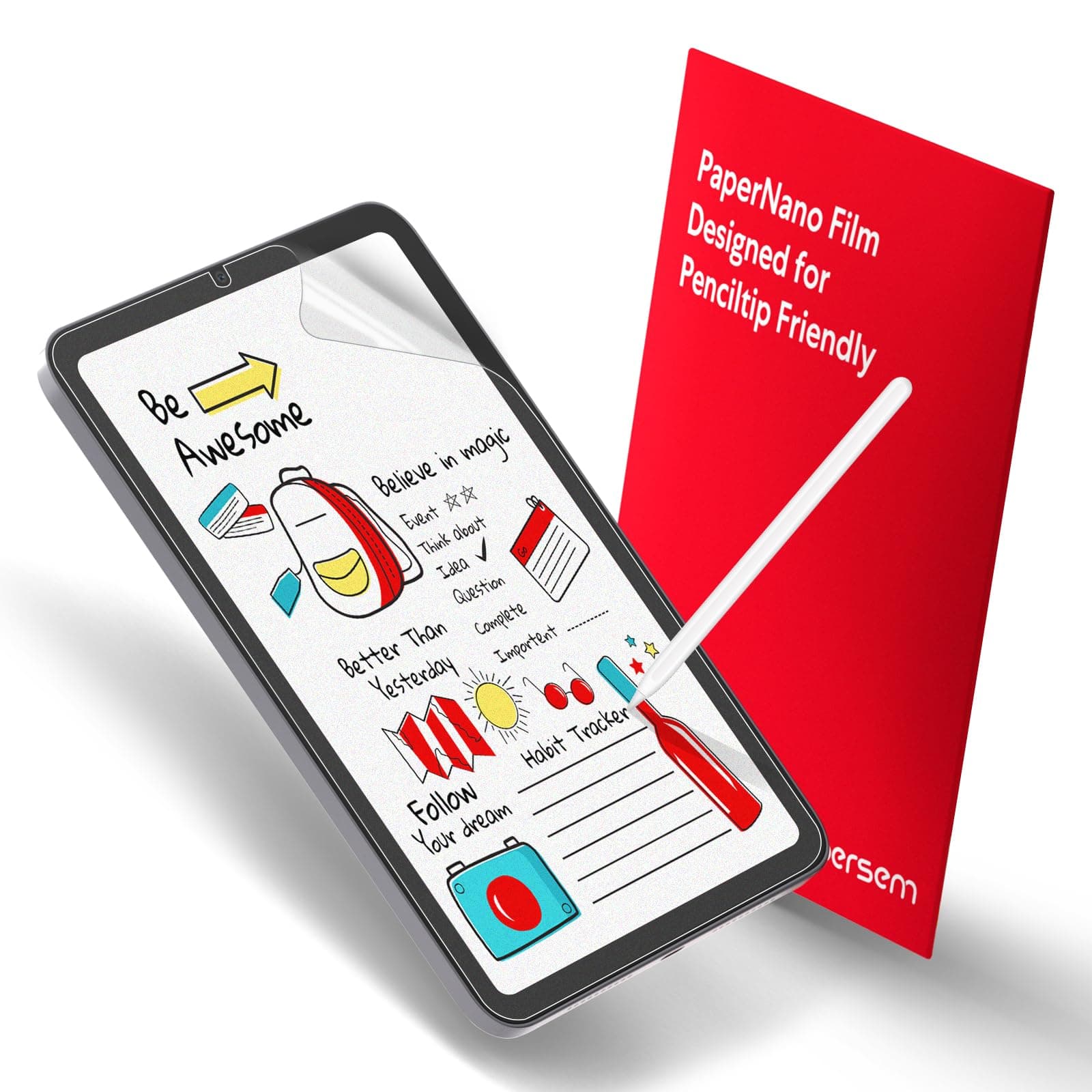 2-Pack Paper Screen Protector Compatible with iPad Mini 6 (8.3 inch) 2021 PET Film for Drawing, Anti Glare, Bubble Free, High Touch Sensitivity, Case Friendly