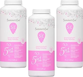 Summer's Eve Island Splash Body Powder for Women with Talc-Free, Odor-Neutralizing and Moisture-Absorbing Formula, 8 Oz, Pack of 3