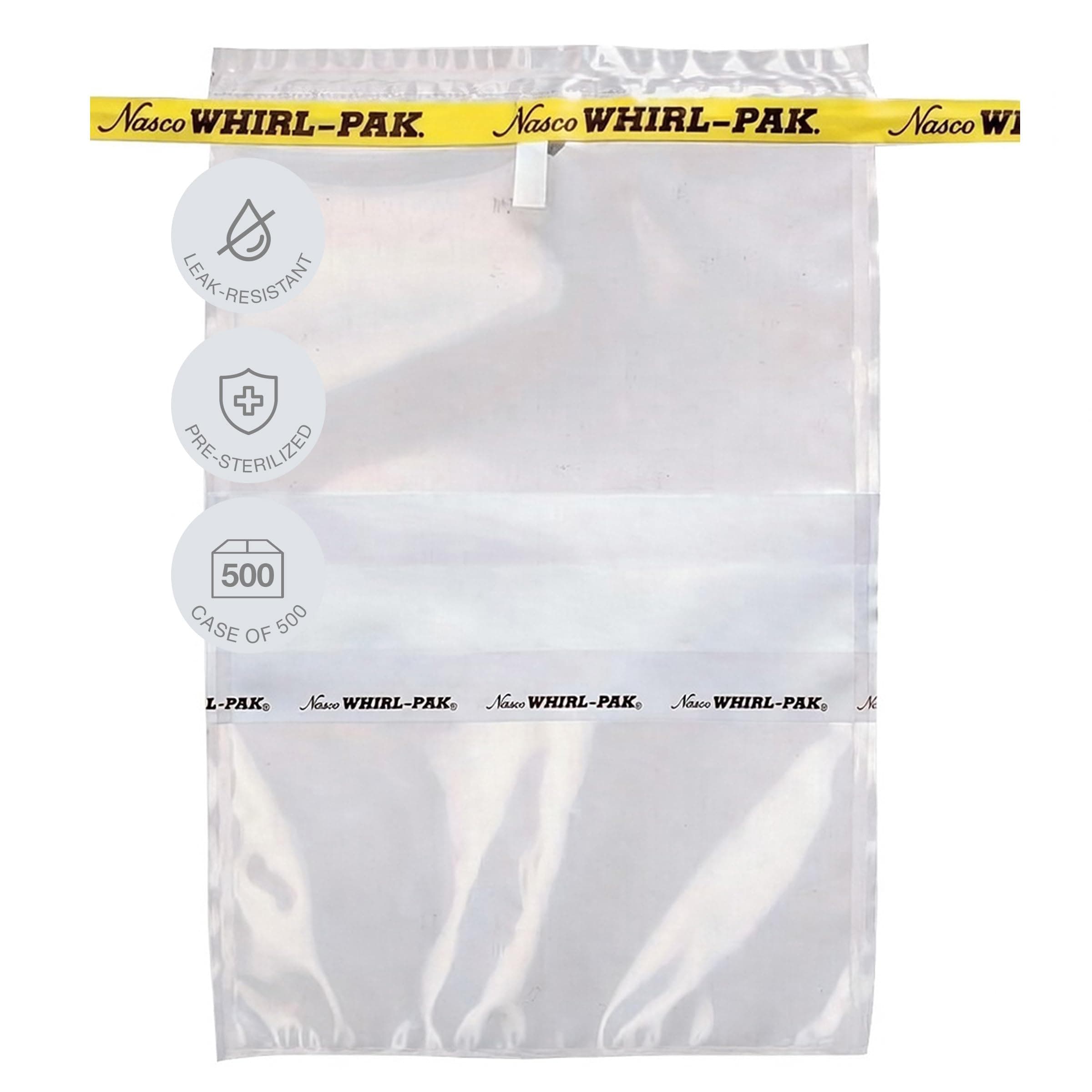 - Whirl-Pak Sterile Write-On Sample Bags Leak-Proof Lab Bags 710 mL (24 oz) Writeable Area, Ideal for Sampling, Transport & Storage B01297 (Box of 500)