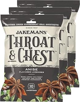 Throat & Chest Menthol Cough Suppressant Anise - 30 Lozenges (3 Pack)