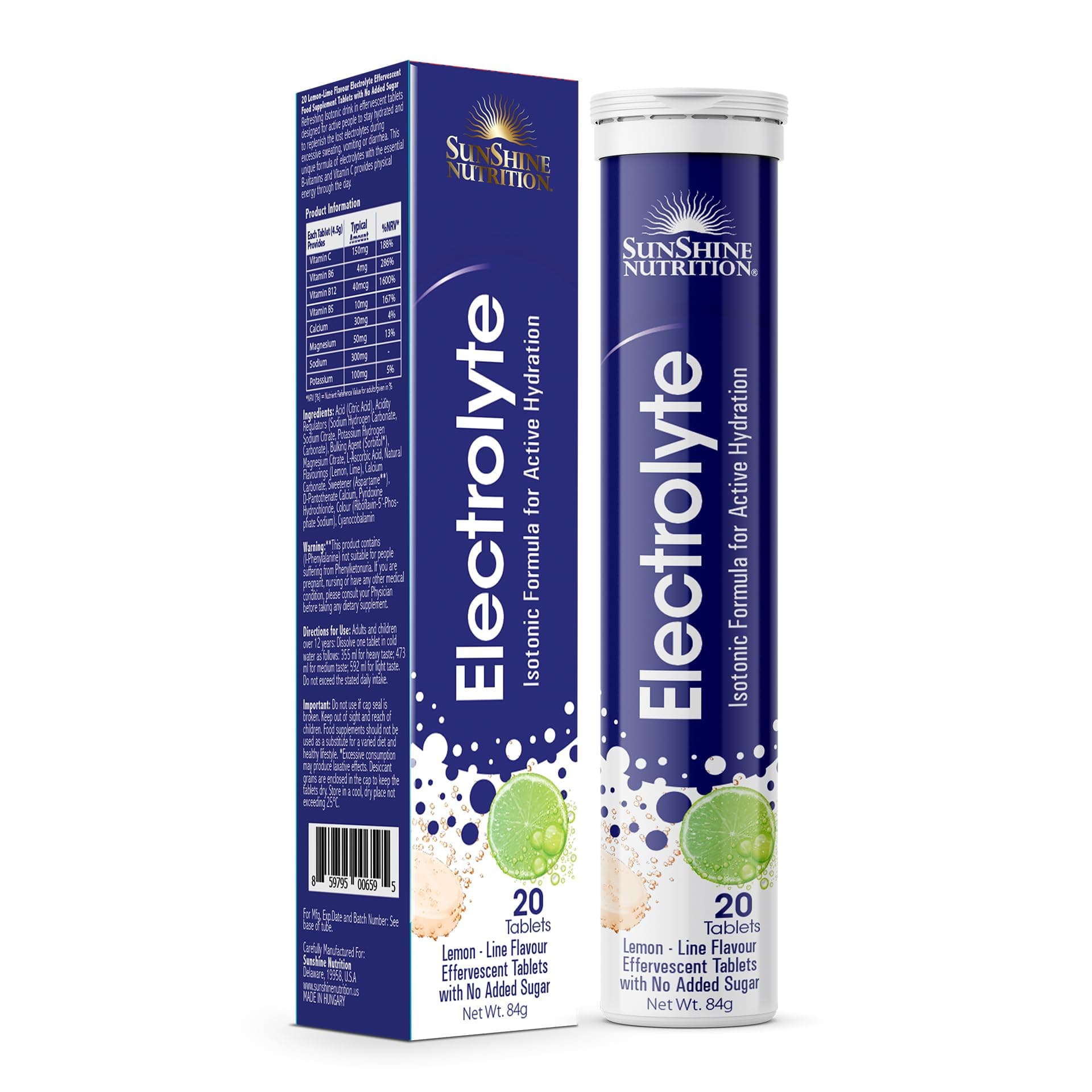 Isotonic Electrolyte Effervescent, 20 Tablets ( Package May Vary)