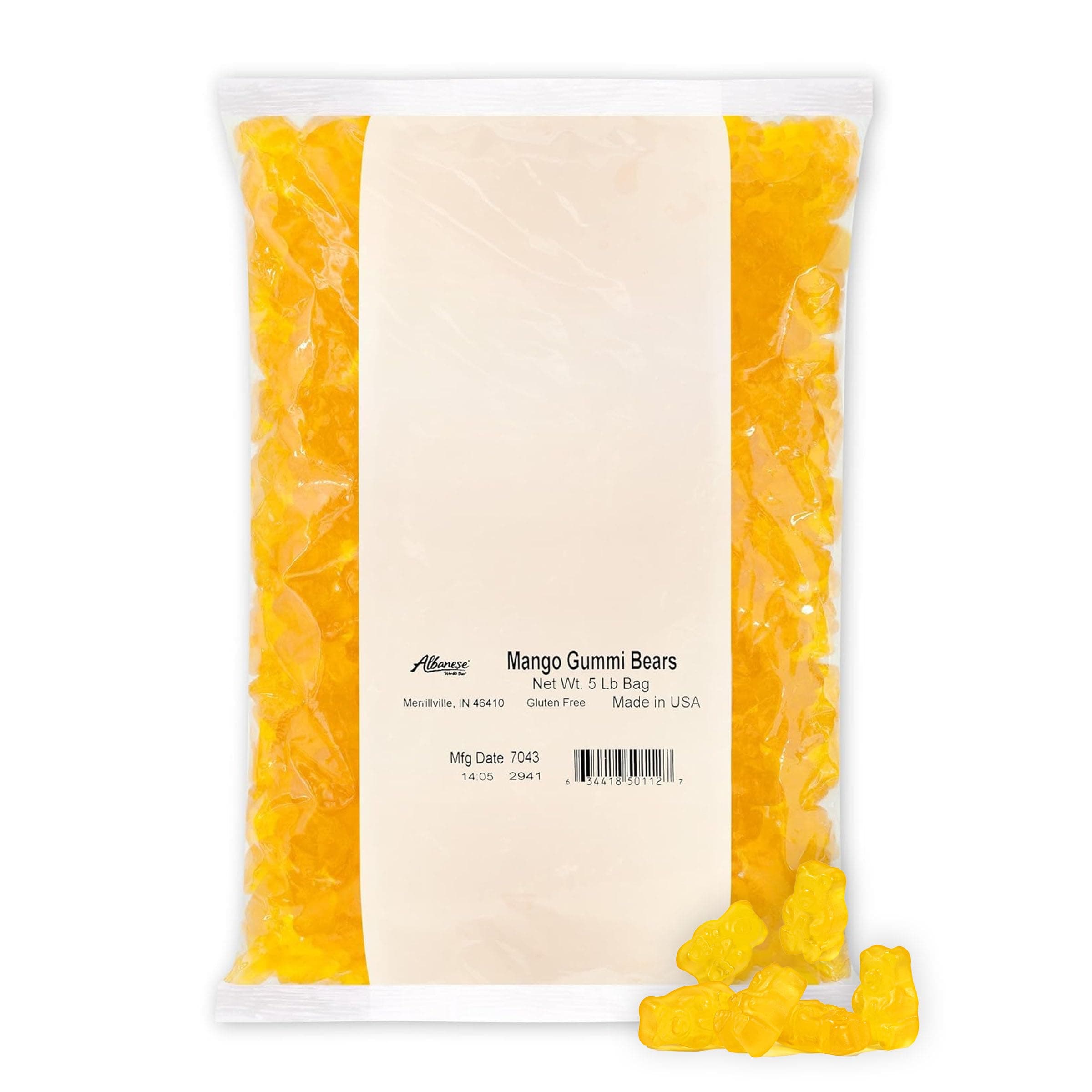 Albanese Candy, Mango Gummi Bears, 5-pound Bag