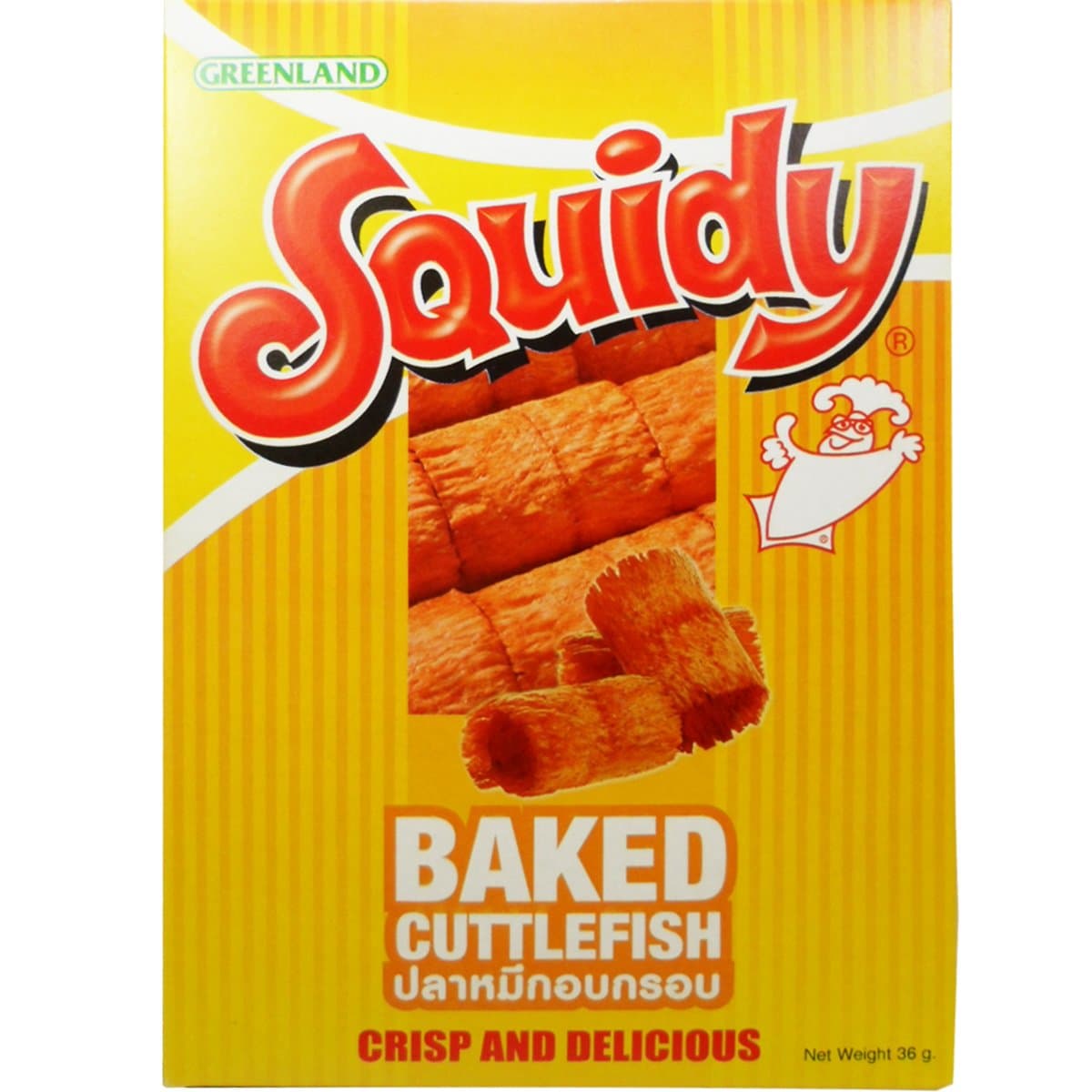 SquidyCrisp Baked Cuttlefish Snack 100% Real Squid Net Wt 36 G (1.27 Oz) X 3 Boxes