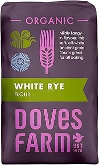 Doves Farm Organic White Rye Flour 2.2 lb (1 kg) - Ancient Grain Light Rye Flour for All British Baking: Breads, Sourdoughs, Cakes, Cookies & More | Kosher & Vegan Friendly | Imported From UK