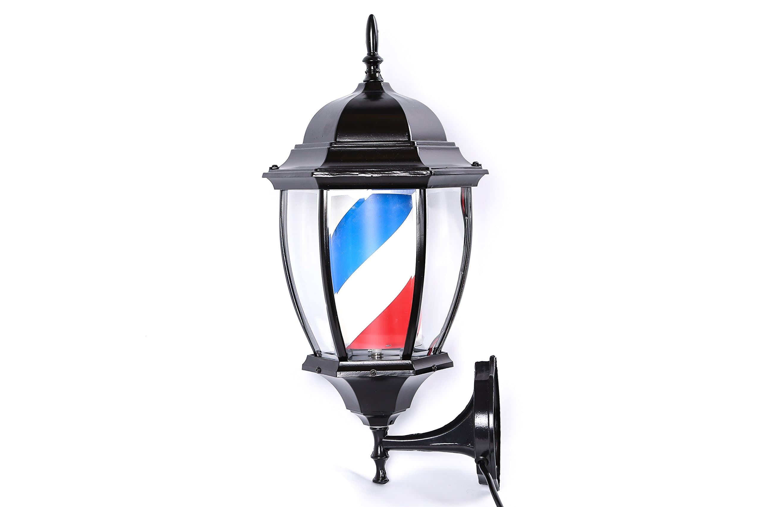 NEW LED LIGHT BRIGHTER AND ENERGY EFFICIENT BARBER POLE CLASSIC AND LANTERN ILLUMINATING ROTATING IN WHITE RED BLUE LANTERN