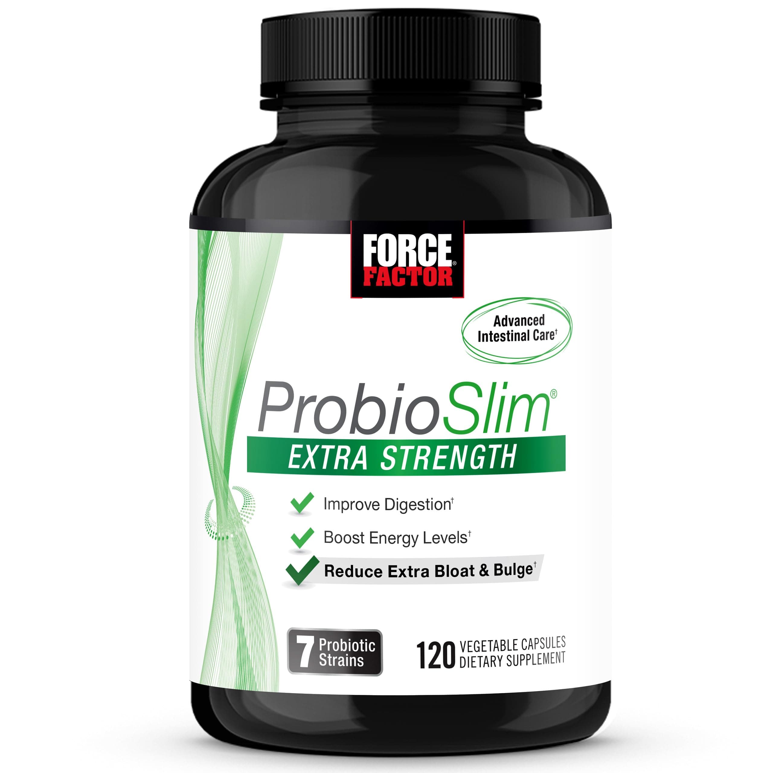ProbioSlim Extra Strength Probiotics for Women and Men with 30 Billion CFUs of Probiotics for Digestive Health, Bloating Relief, and Gut Health, with Prebiotic Fiber, 120 Capsules
