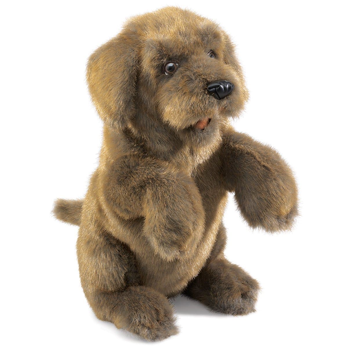 Sitting Dog Hand Puppet, Brown