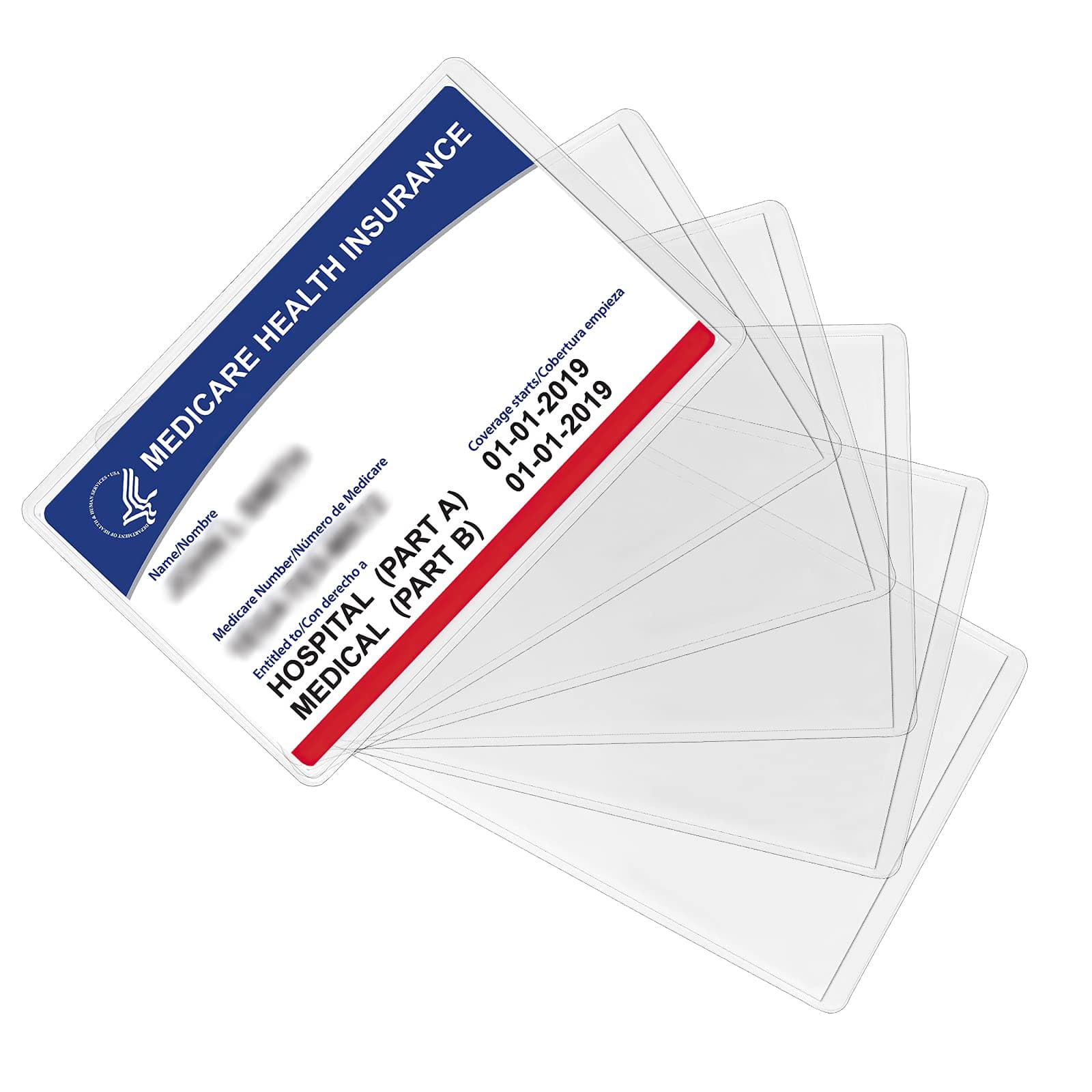 10 Pack New Medicare Card Holder Protector Sleeves, 12Mil Clear PVC Soft Waterproof Medicare Card Protector for New Medicare Card Credit Card Business Card, Heavy Duty Card Sleeves