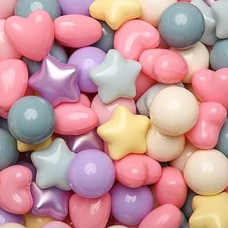 GOGOSO Shape Ball Pits Balls, Star Heart Plastics Balls for Toddlers Kids Children, DIY Giant Friendship Bracelet Banner