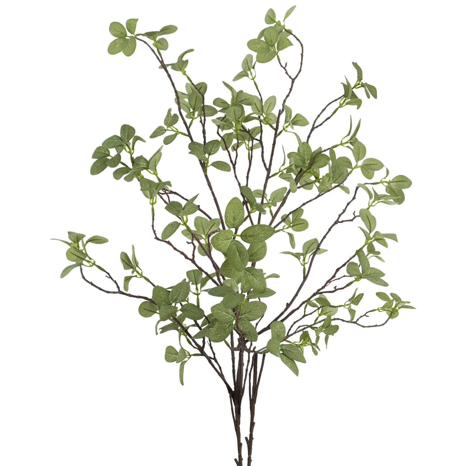 2 pcs Artificial Greenery Stems, 41.3’’ Tall Fake Plants Branches Faux Greenery Ficus Twig Leaf for Home Garden Shop Office Desk Decoration