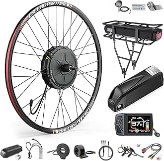 1000W 48V Electric Bike Conversion Kit - High Speed Rear Hub Motor for 26 Inch Wheel, LCD Display & Battery Options | DIY E-Bike Motor Wheel Kit | Compatible with Mountain/City Bicycles