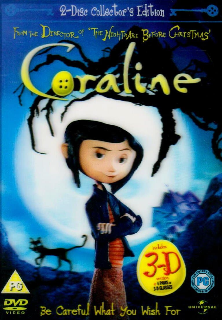 Coraline - 2 Disc Limited Edition (Includes the 2D and 3D Version and 4 Pairs of 3D Glasses)