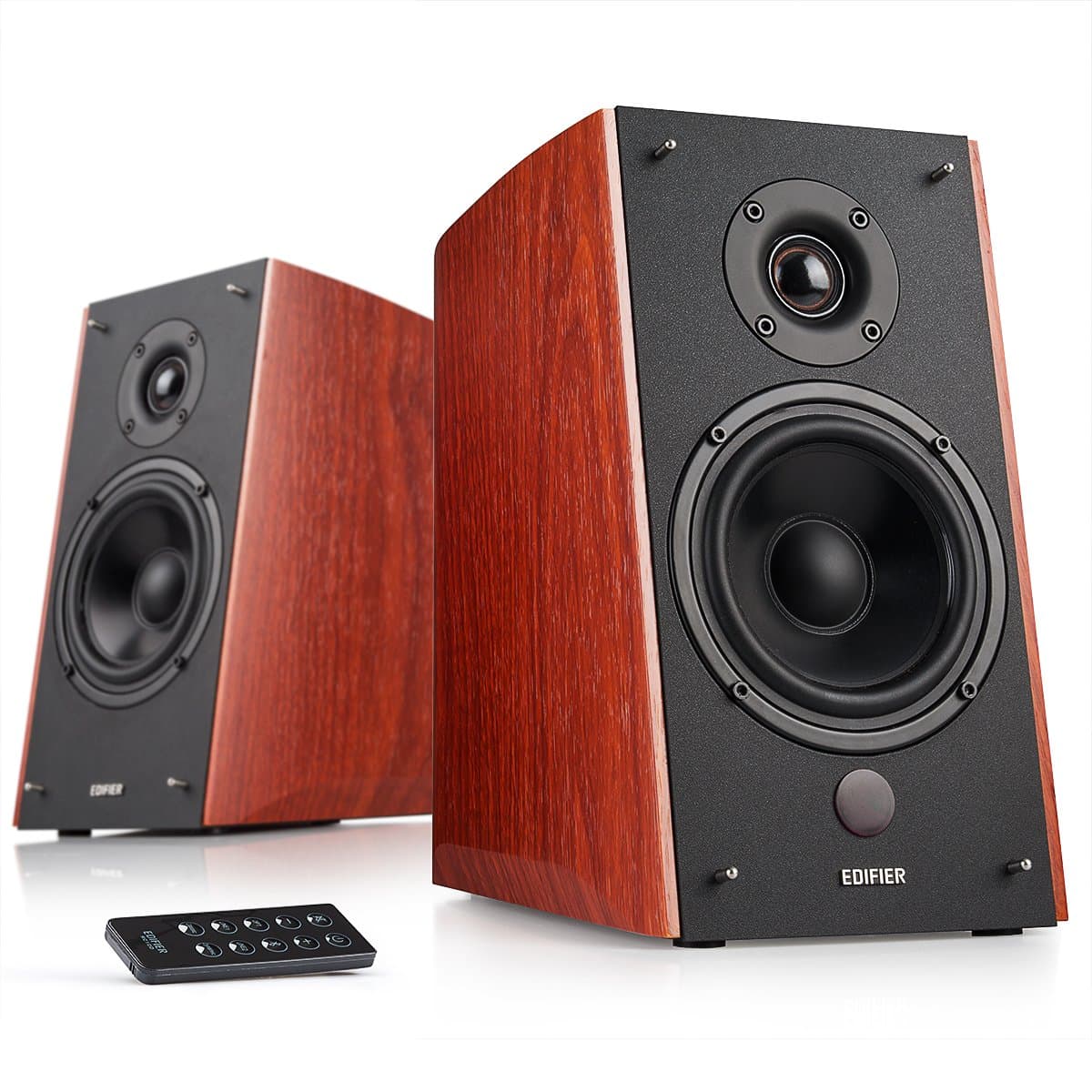 Edifier R2000DB Active Bluetooth Bookshelf Speakers - Optical Input - 2.0 Wireless Near-Field Studio Monitor Speakers - 120 Watts RMS with 5″ Large Woofer – Brown