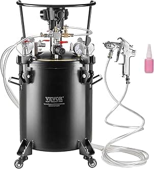 VEVOR Spray Paint Pressure Pot, 30 L/7.5 gal Fully Automatic Stirring Pressure Pot Tank, 70 psi Adjustale Pressure, Pressure Pot Paint Tank with Spray Gun and Hoses, for Home Decor Industry Painting
