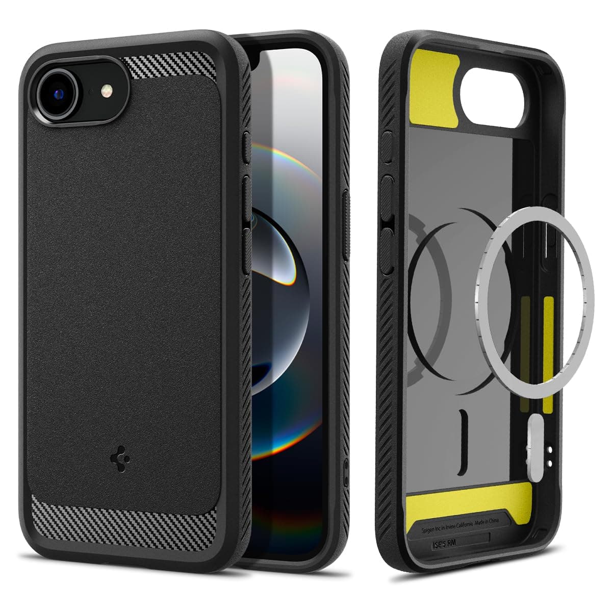 for iPhone 17e / 16e Case, Rugged Armor MagFit [Compatible with Magsafe Accessories] [Military-Grade Protection] - Matte Black