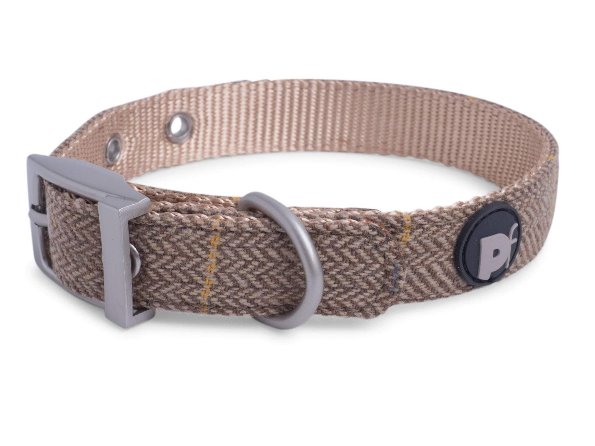 Petface Tan Tweed Dog Collar, Small