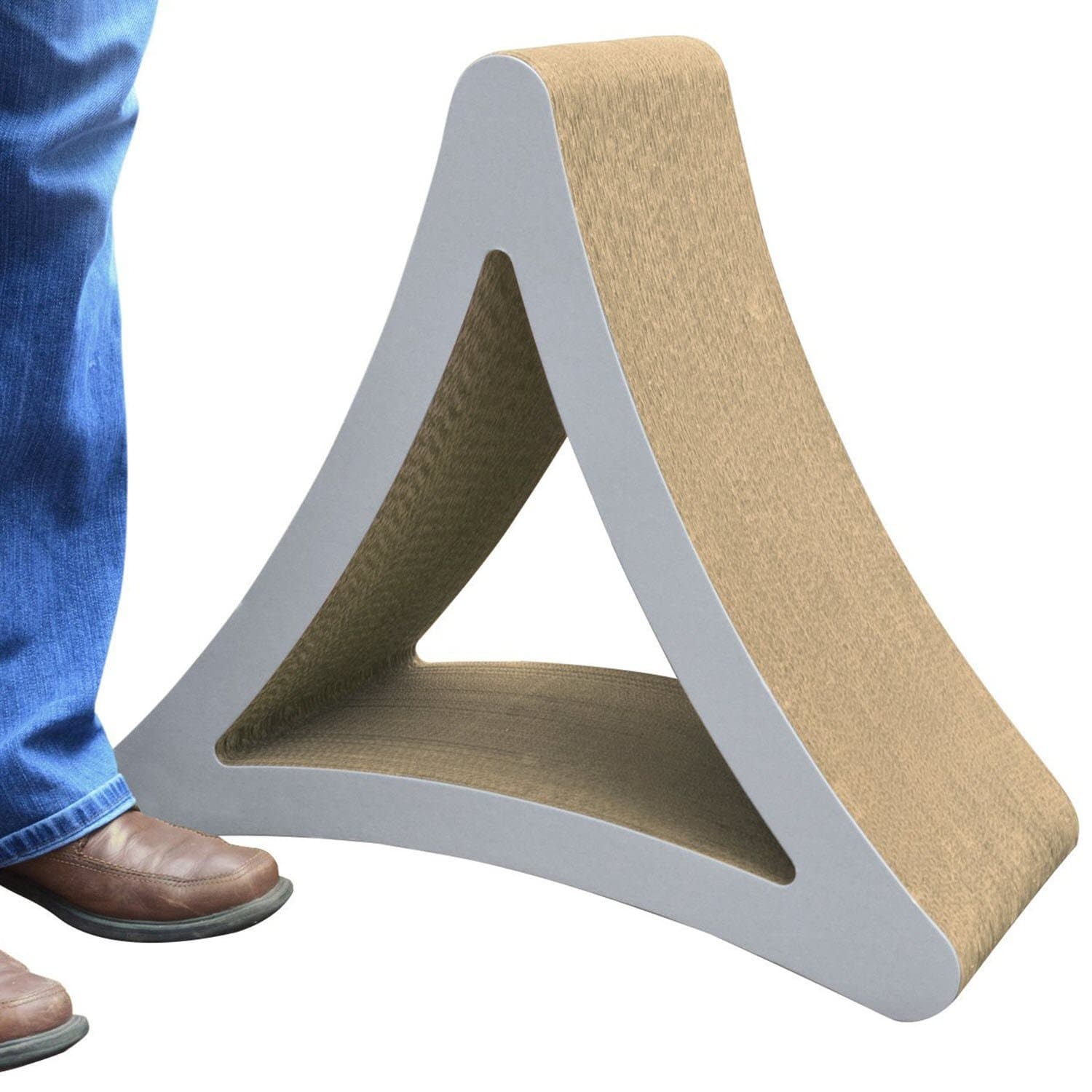 PetFusion 3-Sided Vertical Cat Scratching Post (Large Size, Warm Gray). [Multiple Scratching Angles to match your cat's preference]