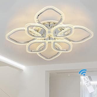 QcyuuiLed Leaf Ceiling Light Pendant Light Modern Recessed Ceiling Light 100w Acrylic Dimmable Close To Ceiling Lighting Fixture For Living Dining Room Kitchen With Remote Control.