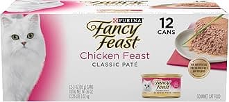 Fancy Feast Chicken Feast Classic Pate Collection Grain Free Wet Cat Food Multi-Pack - (2 Packs of 12) 3 oz. Cans