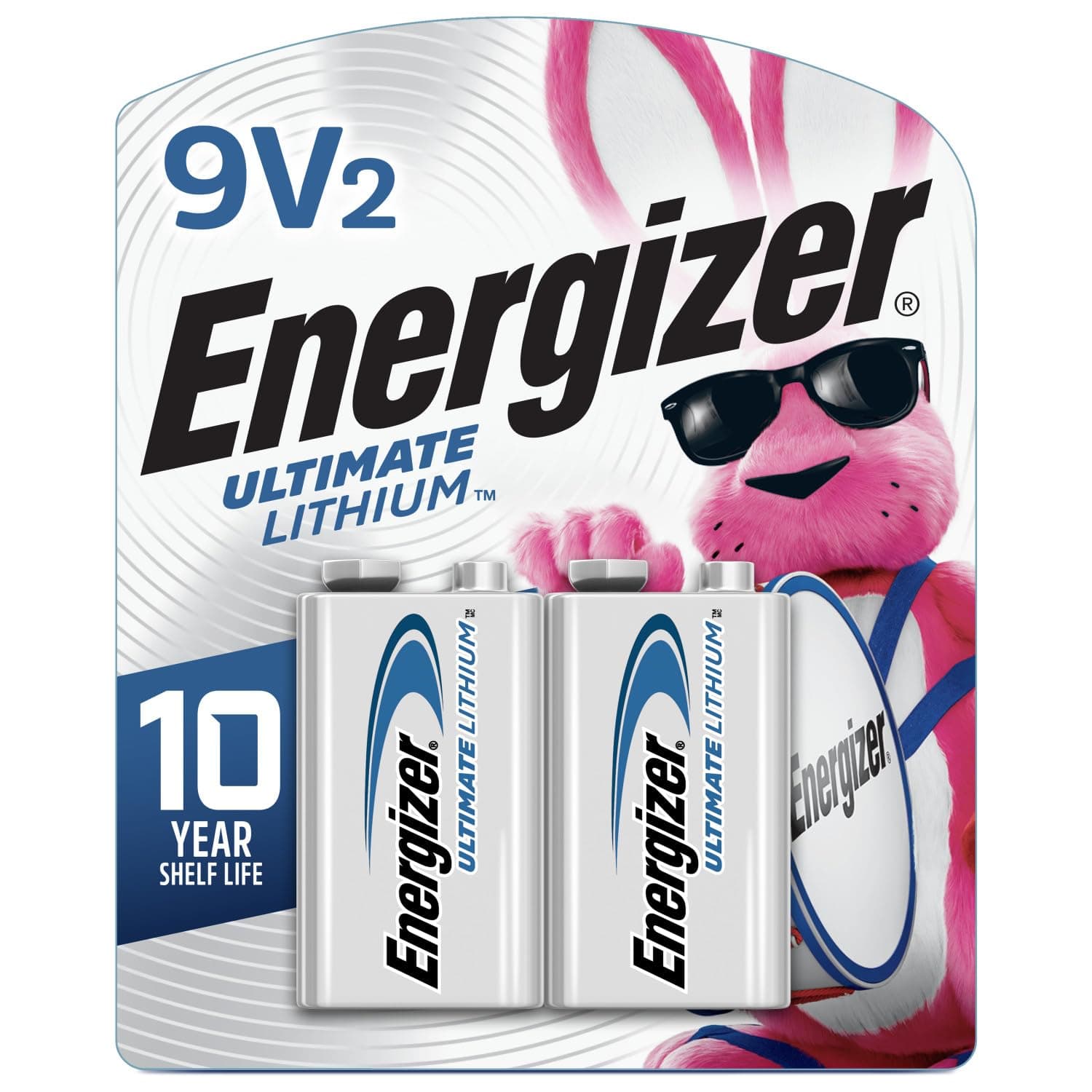 Energizer Ultimate Lithium 9V Batteries 2 Pack, Long-Lasting for Smoke Detectors & Alarm Systems