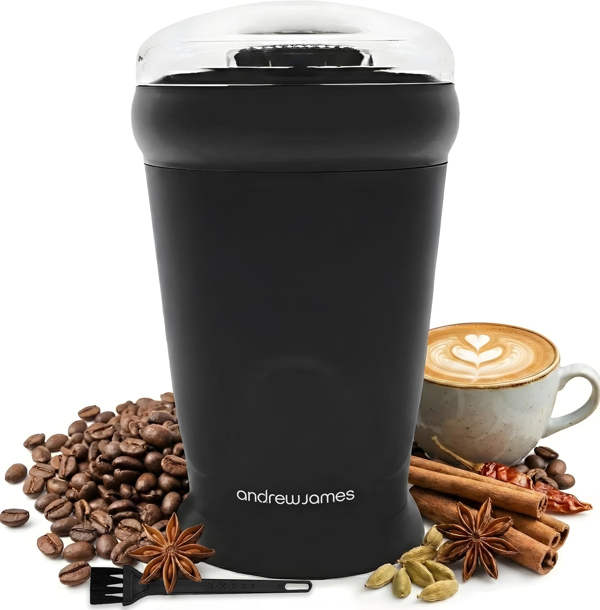 Electric Coffee Grinder, Seed, Bean, Nuts, Fine Spice Grinders, Black or Red, 70g, 150W (Black)