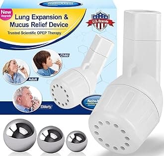 NebuAksol Lung Exerciser Device, Breathing Exercise Device for Lungs, Valve Mucus Removal Device, Mucus Clearance and Lung Expansion Device
