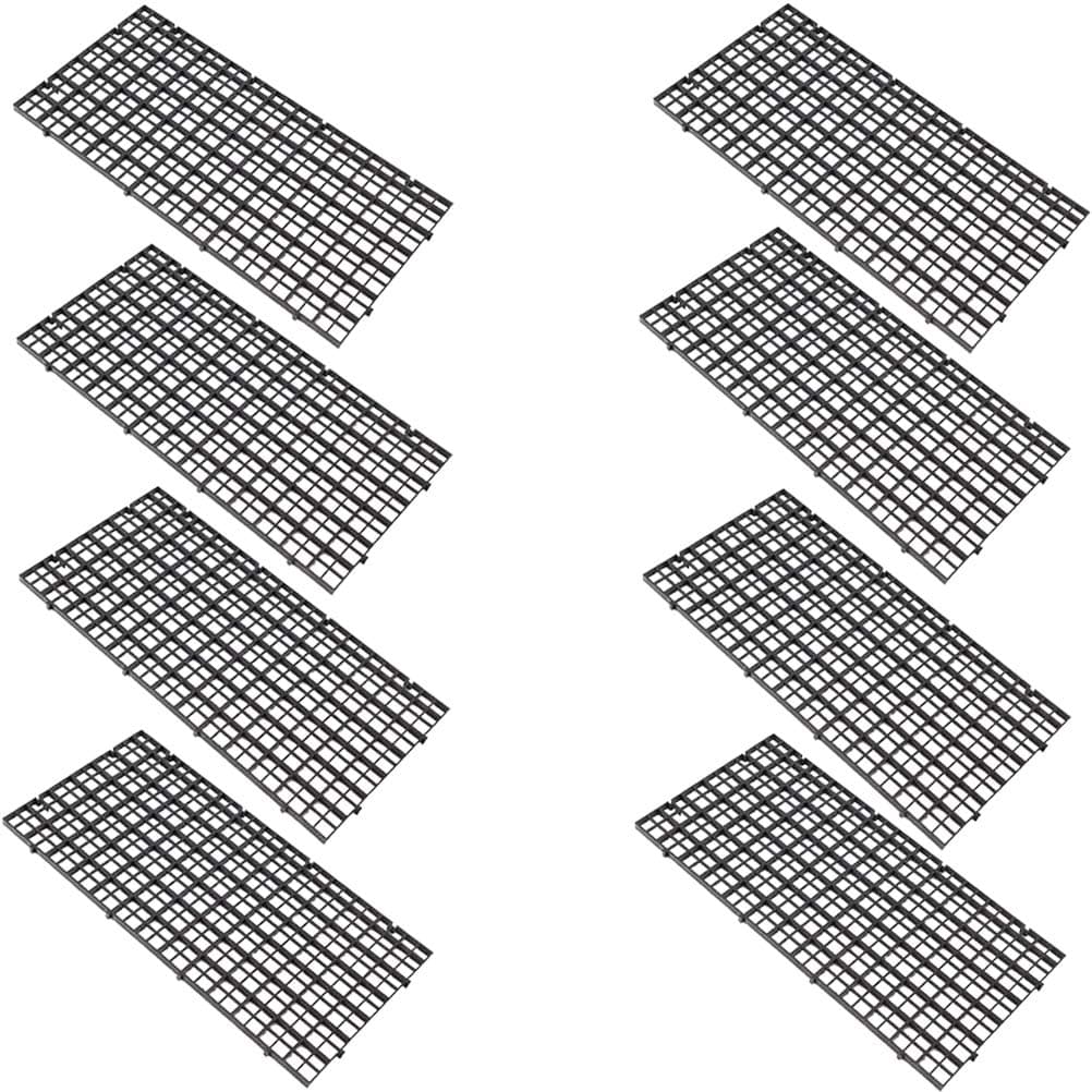 8 Pack Fish Tank Divider, Snap Together & Cutting Feature - Plastic Aquarium Divider Panel Separator -Grid Isolation Board Divider, Egg Crate Fish Tank Bottom Tray, Black