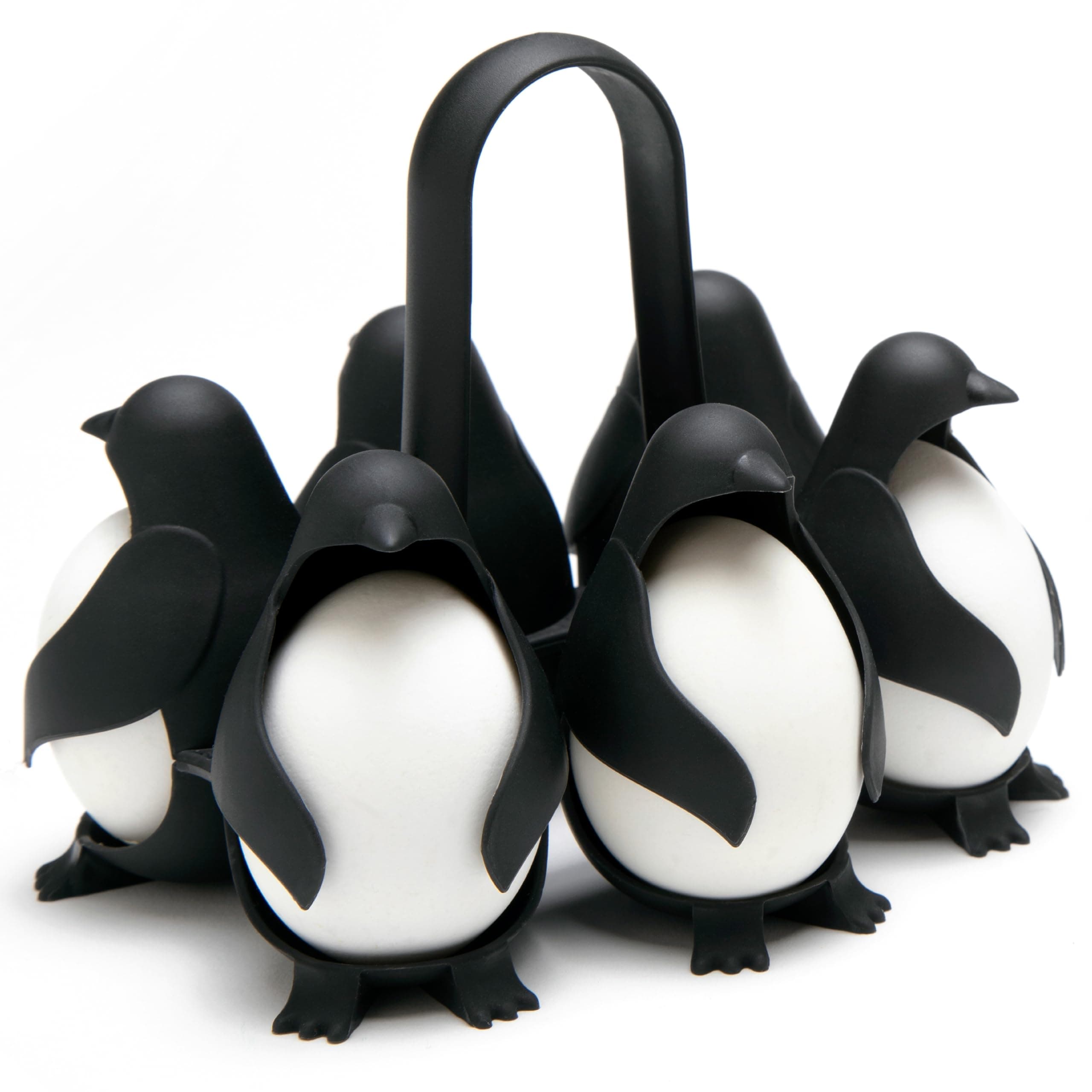 Peleg Design Egg Holder Penguin Black Boiled Eggs Set of 6 Cookware Kitchen Tools