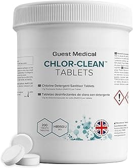 Chlorine Detergent Sanitiser Tablets, 3.25g Tablets, 1.7g NaDCC per Tablet, Single Tub of 200 Tablets