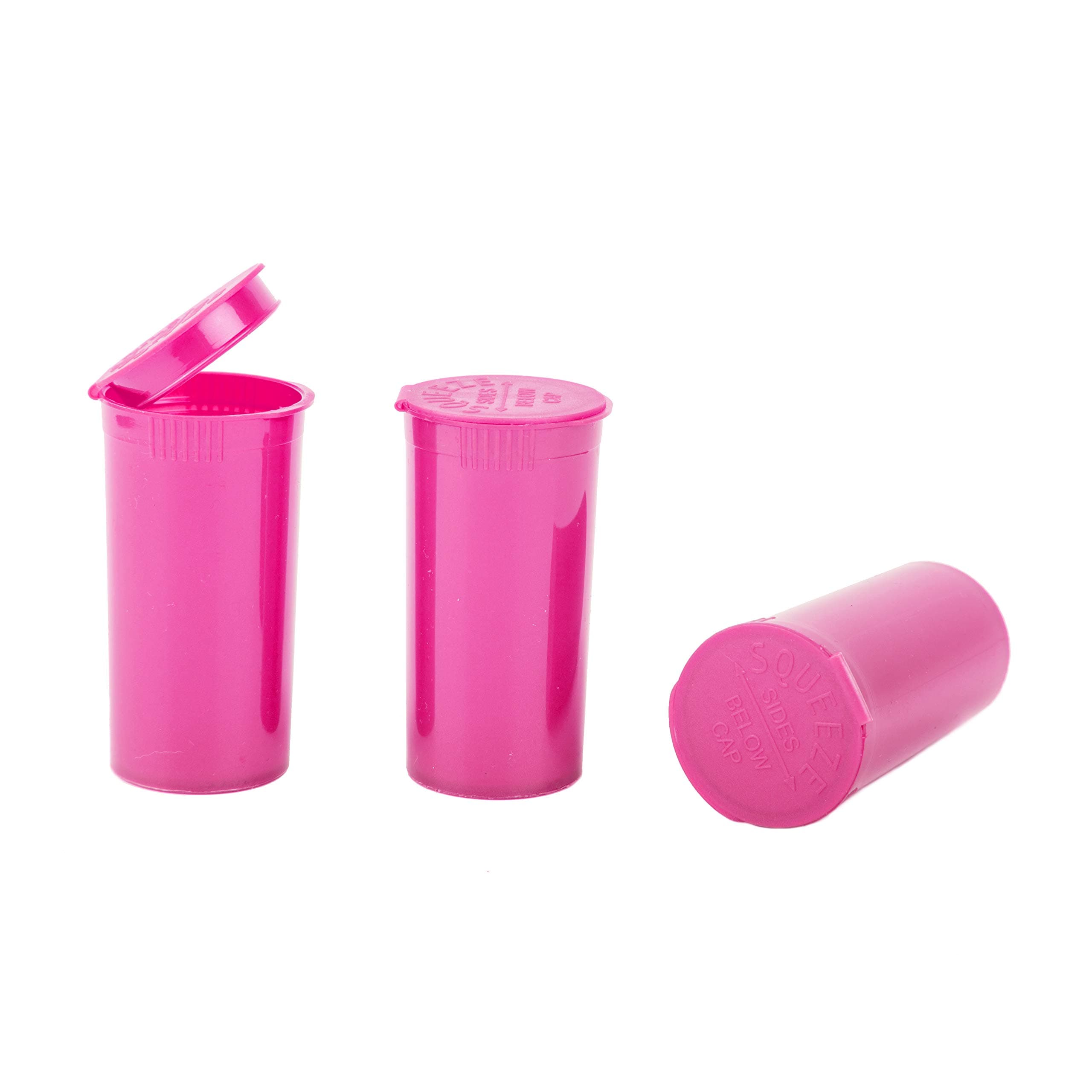 Pop Top Dram Bottles - (Pink) - 13 Dram - 315 Per Case -(2.75" Deep X 1.26" Wide) - Packaging Supplies - Dry Herb Containers - Child Resistant Smell Proof Container - Pill Vials - Rx Vial