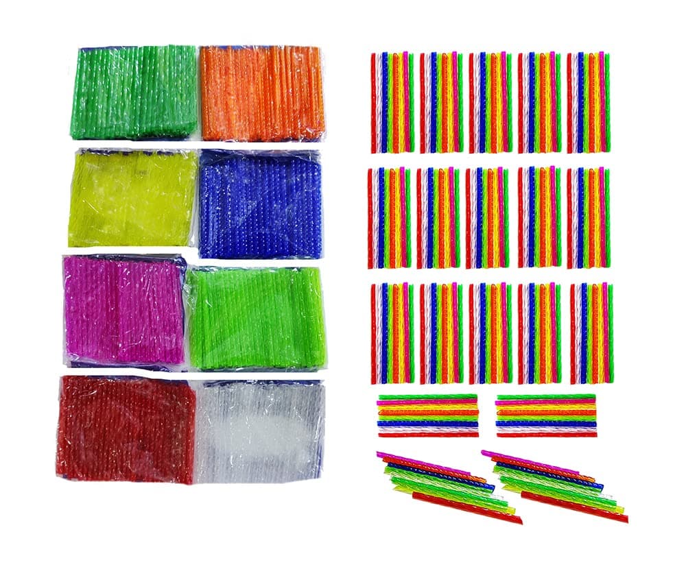 Multicoloured Wind Chime Glass Tubes Wind Chime Making Accessories kit for Crafts and School Making Projects (8 pkts Approx 512 Piece