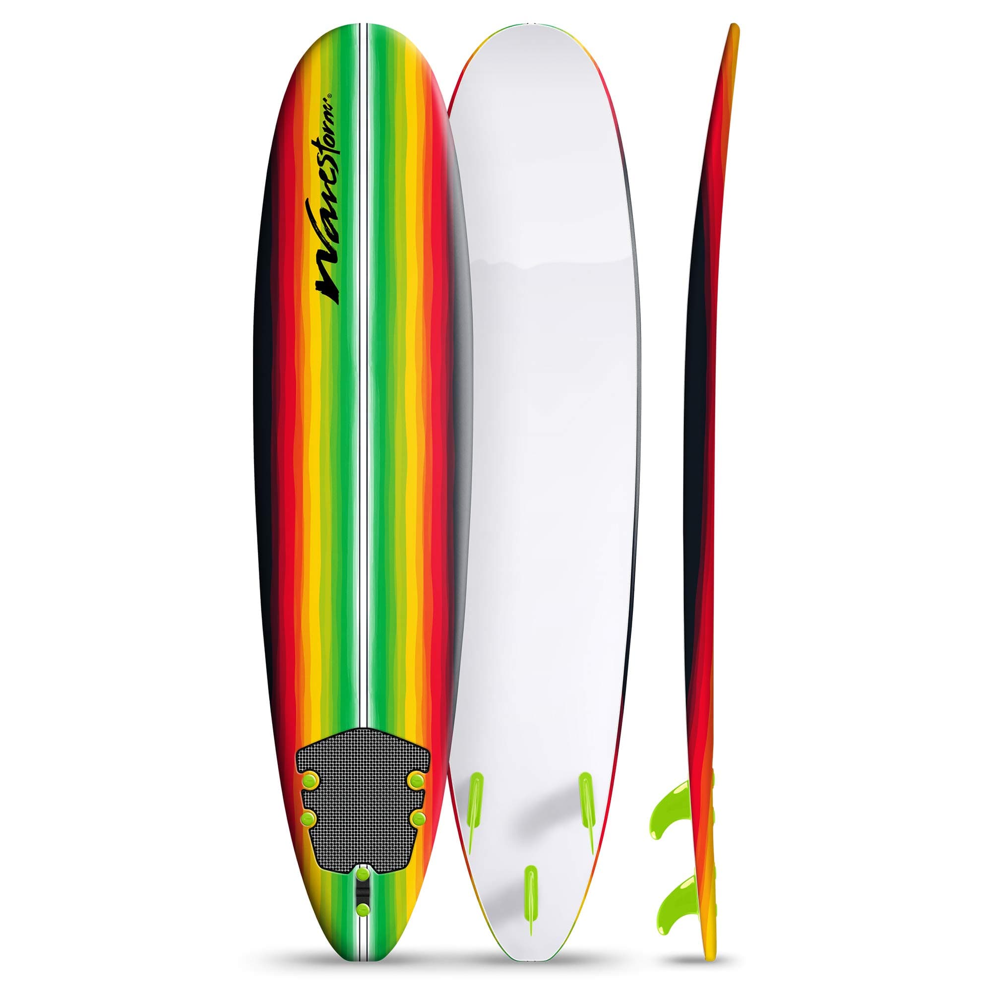 Wavestorm 8' Surfboard Rasta Pinline