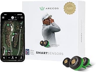 Smart Sensors: Automatic Golf Game Tracking System, A.I. Powered GPS Rangefinder & Smart Club Distances (Gen 4, Green)