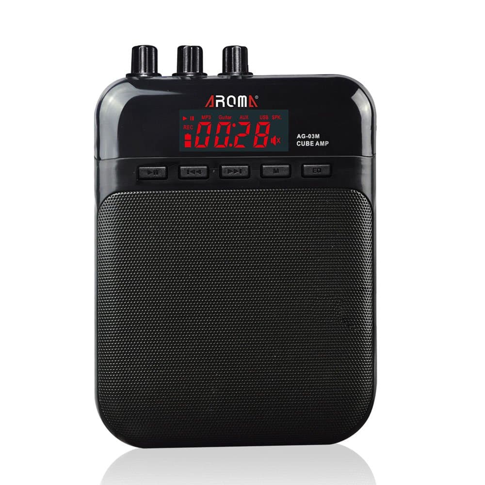 Mini Cube Guitar Amp 5V 3W Electric Guitar Amplifier Support Memory Card up to 32G Tone and Volume Control