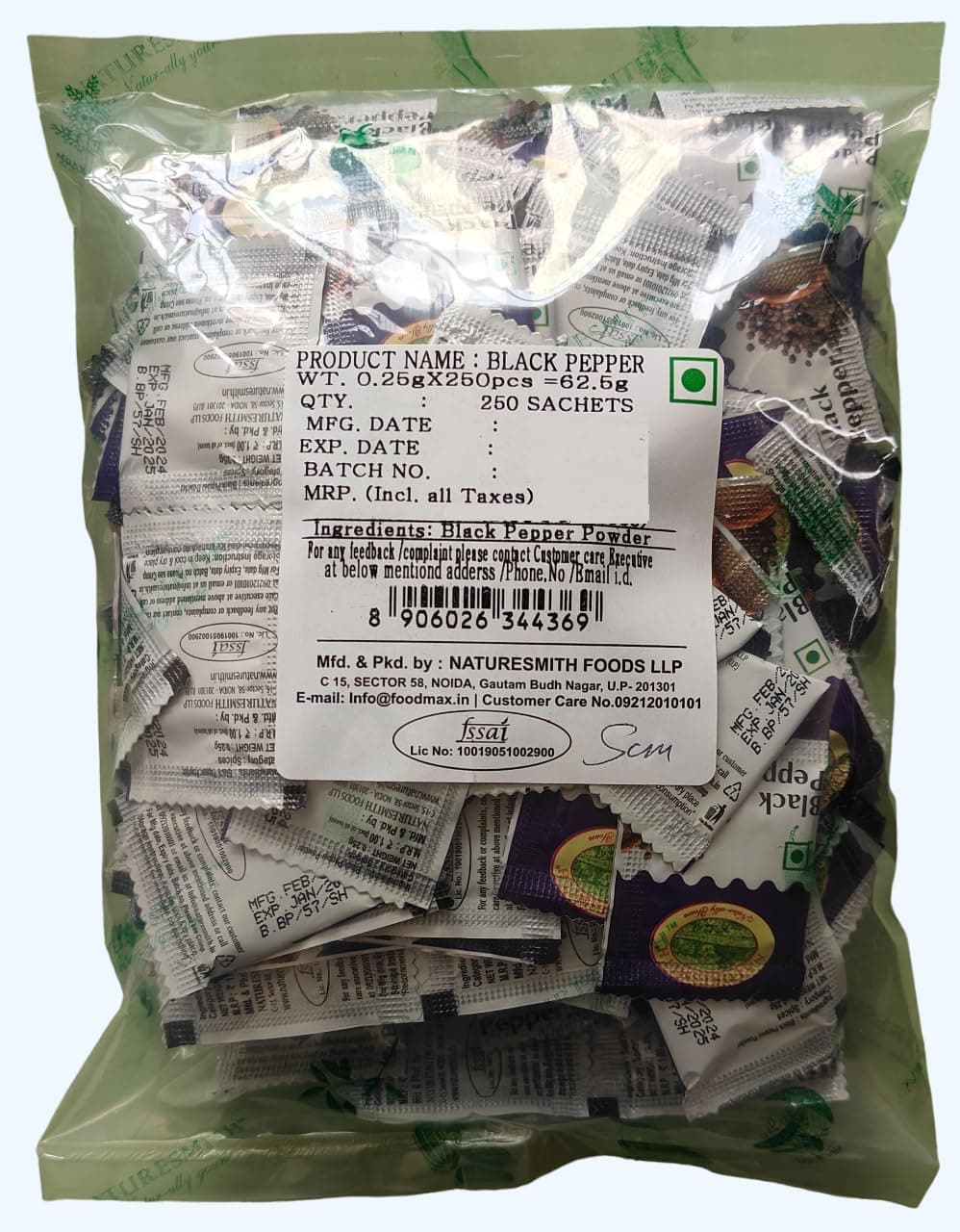 NATURESMITH SACHET BLACK PEPPER-250 Pieces