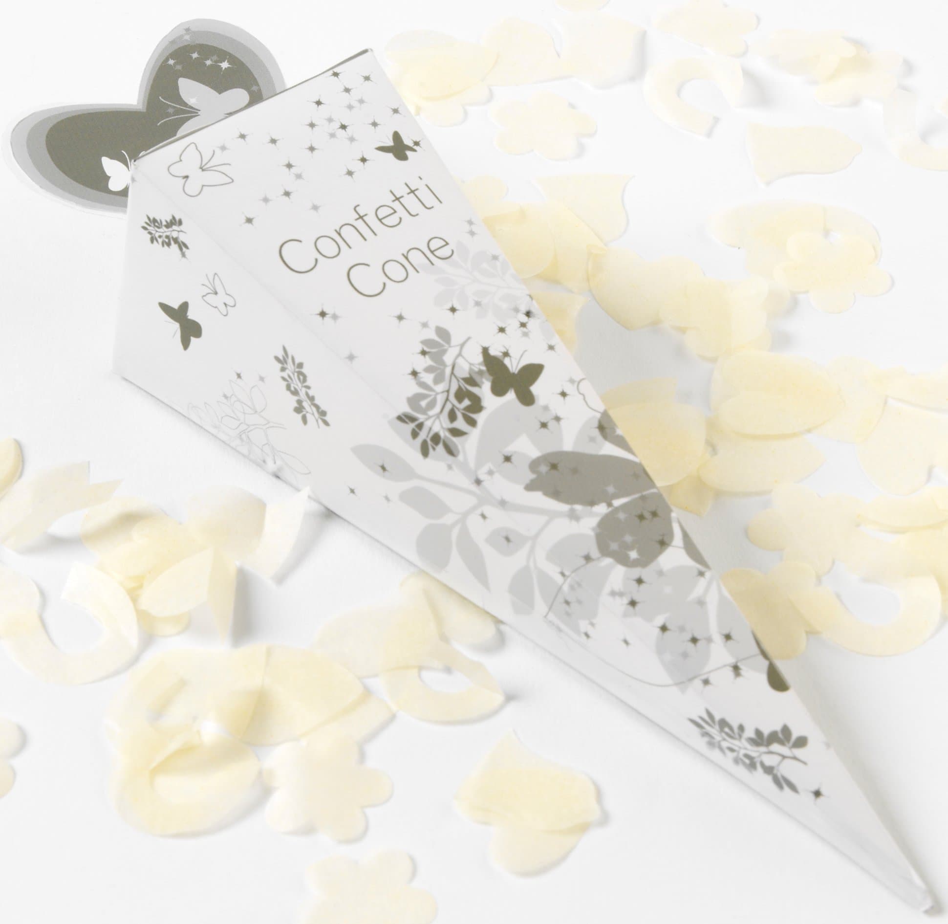 Talking Tables Beautiful Day Confetti Cone for Wedding or general celebration, White